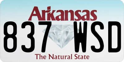 AR license plate 837WSD