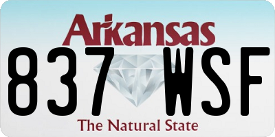 AR license plate 837WSF