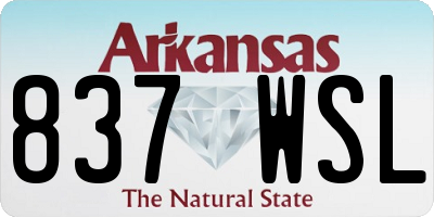 AR license plate 837WSL