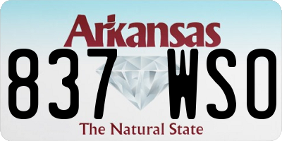 AR license plate 837WSO