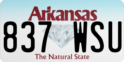 AR license plate 837WSU