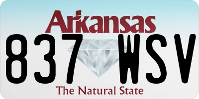 AR license plate 837WSV