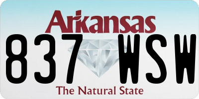 AR license plate 837WSW