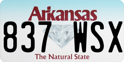 AR license plate 837WSX