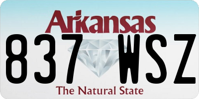 AR license plate 837WSZ
