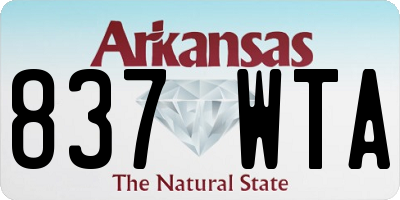 AR license plate 837WTA
