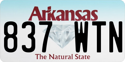 AR license plate 837WTN