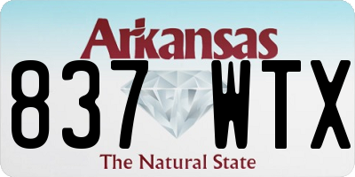 AR license plate 837WTX