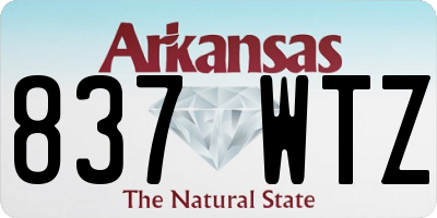 AR license plate 837WTZ