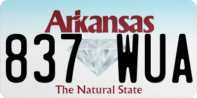 AR license plate 837WUA