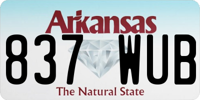 AR license plate 837WUB
