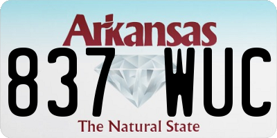 AR license plate 837WUC