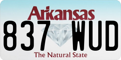 AR license plate 837WUD