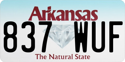 AR license plate 837WUF