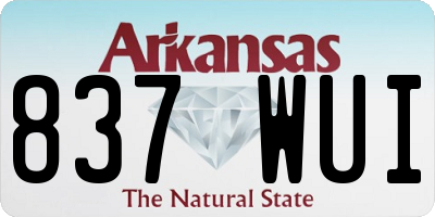 AR license plate 837WUI
