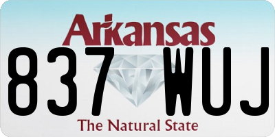AR license plate 837WUJ