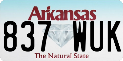 AR license plate 837WUK