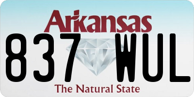 AR license plate 837WUL