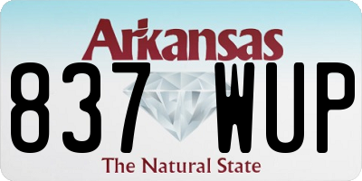 AR license plate 837WUP