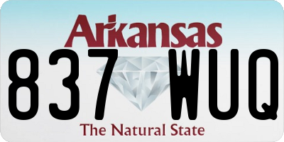 AR license plate 837WUQ
