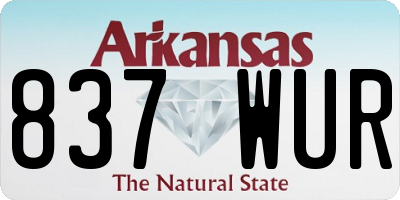 AR license plate 837WUR