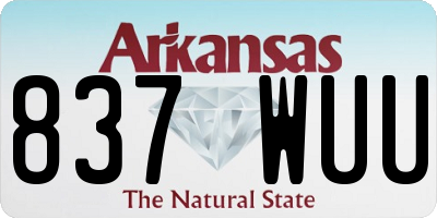 AR license plate 837WUU
