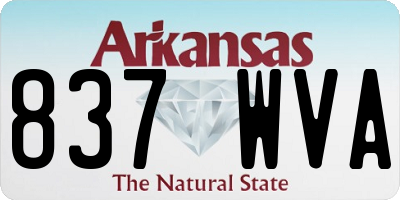 AR license plate 837WVA
