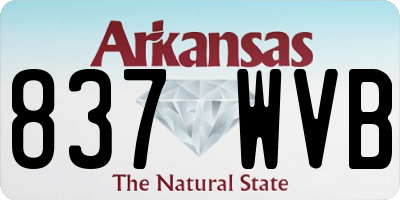 AR license plate 837WVB
