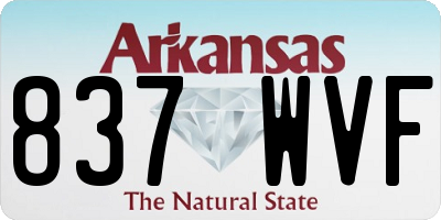 AR license plate 837WVF