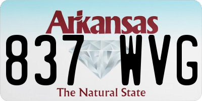 AR license plate 837WVG