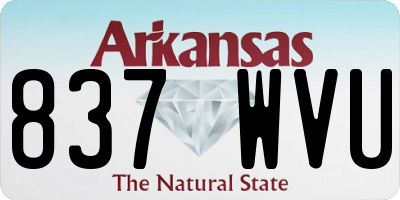 AR license plate 837WVU
