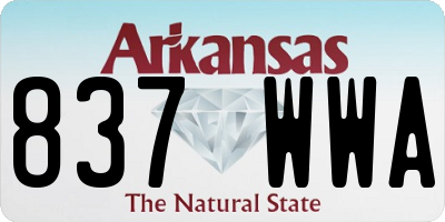 AR license plate 837WWA
