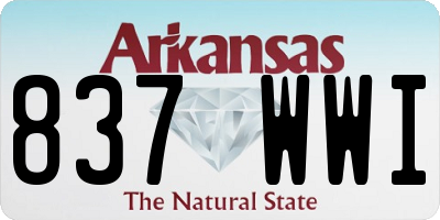 AR license plate 837WWI