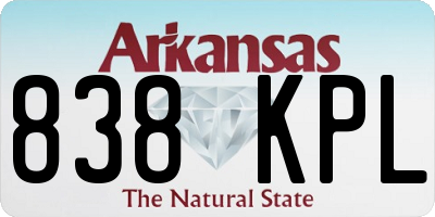 AR license plate 838KPL