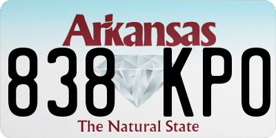 AR license plate 838KPO