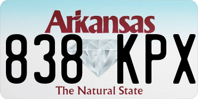 AR license plate 838KPX