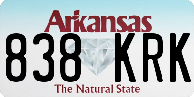 AR license plate 838KRK