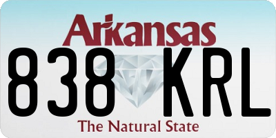 AR license plate 838KRL