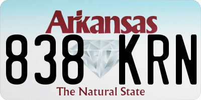 AR license plate 838KRN