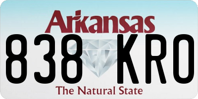 AR license plate 838KRO