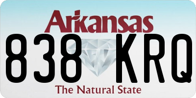 AR license plate 838KRQ