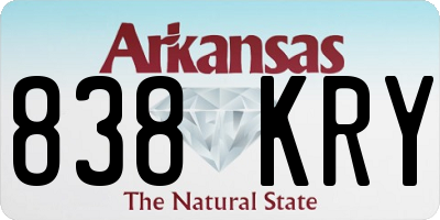 AR license plate 838KRY