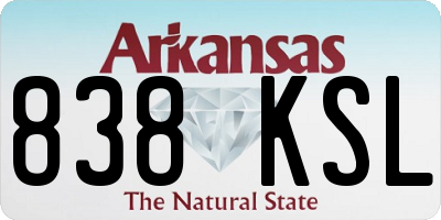 AR license plate 838KSL