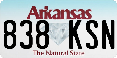 AR license plate 838KSN
