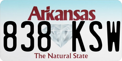 AR license plate 838KSW