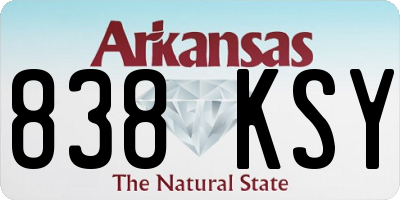 AR license plate 838KSY
