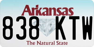 AR license plate 838KTW