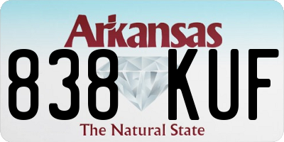 AR license plate 838KUF