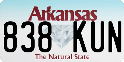 AR license plate 838KUN