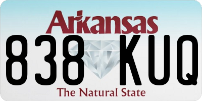 AR license plate 838KUQ